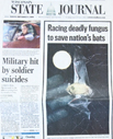 Bats on Wisconsin State Journal cover